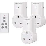HBN Remote Control Plug Socket, Wireless 10A/2400W Light Switch, 30M/100ft Operating Range, for Household Appliances, 3 Pack 