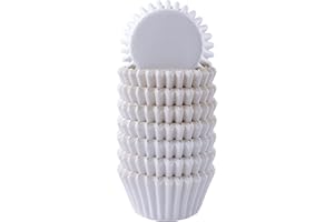 Miss Bakery's House® Mini moules à muffins - papier - standard - Ø 32 mm x 20 mm - blanc - 200 pièces - pâtisserie - confiserie - caissettes pour cupcakes et sucreries – petits fours