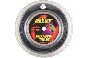 P3 INTERNATIONAL PROS PRO Hexaspin Twist Tennissaite - 200m Rolle - 1.20mm - Schwarz