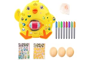 Henoot Osterei Dekorateur Spielzeug für Kleinkinder Ostereier Dekorationsset mit 3 Eiern und 8 bunten schnell trocknenden Markern elektrische Malmaschine Ostergeschenke Kinder