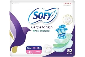 Sofy Gentle to Skin Anti Bacterial Maxi Thick Large Sanitary Pads, 52 Pcs