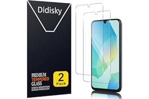 Didisky [2-Piezas Cristal Templado Protector de Pantalla para Samsung Galaxy A16 4G/5G 6.7", Antihuellas, Sin Burbujas, Fácil de Limpiar, 9H Dureza, Transparente