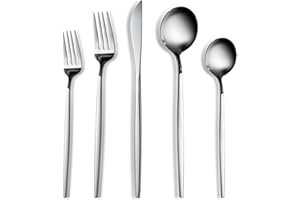 Karaca Orion Platinum zestaw sztućców dla 6 osób, stal, 6 noży stołowych, 6 łyżek stołowych, 6 widelców stołowych, 6 widelców deserowych, 6 łyżeczek, nowoczesny design