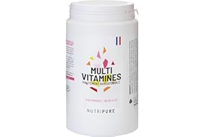 Nutripure | Multivitamines et Minéraux 21 Nutriments Essentiels | Vitamines A, C, D, B1, B2, B3, B6, B9, B12, Magnesium, Zinc | Immunité, Fatigue, Peau | 180 gélules | 3 mois | Fabriqué en France