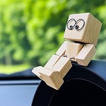 Wackelnde Holzfigur Für Auto-Armaturenbrett - Magnetischer Dashboard Decor Mit Beweglichen Gliedern