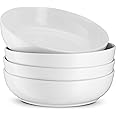 KooK Ceramic Pasta Bowl Set, For Soups and Salads, Serving Bowls, Large Capacity, Microwave & Dishwasher Safe, Set of 4, 40 oz