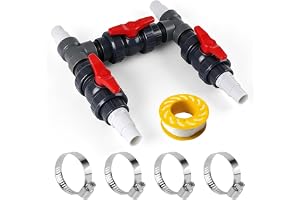 XJJAUGKLY Bypass set för värmepumpar Ø 50 mm, poolanslutningsset inkl. 32 mm & 38 mm slangar och adaptrar, pool solmjuk för pooluppvärmning, poolvärmepump och solsystem