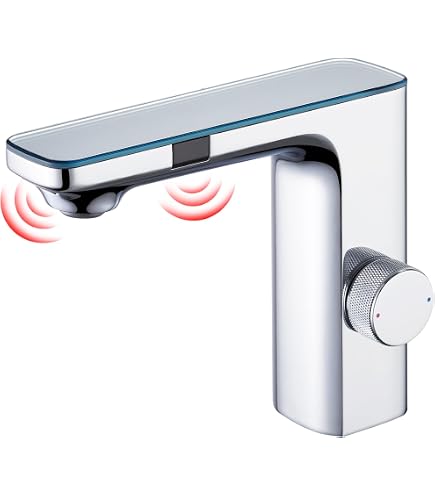 Robinet De Salle De Bain Numérique Automatique - Capteur Sans Contact, Affichage Température LED, Laiton Chromé
