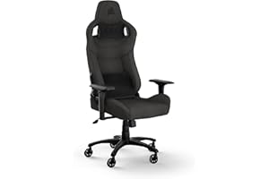 Corsair T3 RUSH Gaming-Stuhl mit Stoffbezug (2023) – Vom Rennsport inspiriertes Design – Bezug aus Weichem – Gepolstertes Nackenkissen – Lendenstütze aus Memory-Schaumstoff – Holzkohle