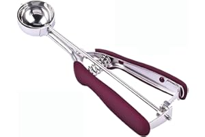 GFAMOUS 1 Pezzo Cucchiaio per Gelato,Porzionatori da Gelato,Cucchiaio per Gelato in Acciaio 304 Inossidabile,con Grilletto Facile da Rilasciare,Adatto per Gelato, Anguria, Patate e Polpette, Diametro 4 cm