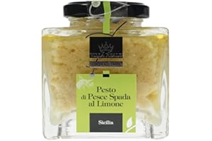 CAMPO D'ORO VILLA REALE SUPREME | Sos Do Makaronu 180 gr. Sos Pesto z Miecznika i Cytryny, Makaron i Sos. Sos Rybny, Sos Włoski do Makaronów i Sos Pesto Sycylijski. 100% Made in Italy