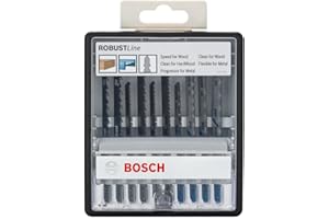 Bosch Professionnal Set Robust Line con 10 hojas de sierra calar Wood and Metal (para serrar madera y metal, accesorios calar)
