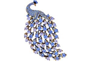 KAWADU Crystal Peacock Brooch Pin Enamel Big Bird Party Office Casual Brooch Pin for Women Ladies Coat Jacket Dress Hat Scarf Shawl Brooch Pin Badges Accessories Jewellery Gifts