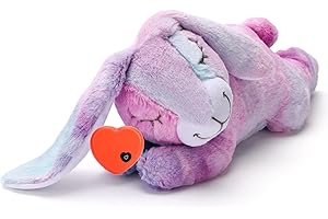 Coikes Hundeherzschlag Spielzeug Welpe Verhaltenshilfe Spielzeug Herzschlag Plüschtier für Haustier Plüsch Welpenspielzeug (Buntes Kaninchen)