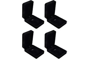 Xinstroe 4 PCS Velvet Necklace Box, Pendant Gift Box Gift Long Chain Jewelry Display Boxes Black Necklace Case for Wedding Engagement Necklaces Jewellery Gift