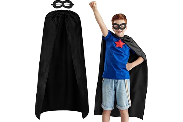 AUYAO Superhjältecape kostym, 2 st kort dubbelsidig kappa med mask, maskeraddräkter, maskeraddräkt, karneval, cosplay, superhjältar, cape, jul, världsdagen i bok och andra fester