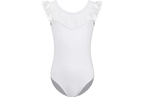 ZYXWVU Justaucorps Danse Fille Justaucorps Gymnastique Fille à Manches Volantées