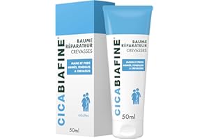 Cicabiafine Baume Réparateur Crevasses, Pour Mains et Pieds Secs Abîmés, Tube de 50 ml