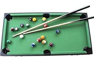 vocheer Small Billiard Table, Mini Pool Table, Tabletop Snooker Game Set Portable Pool Table with Cues, Balls, Racking Triangle