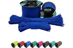 EdcX 2 mm Nylon Paracord 275 (50 y 100 m) - 100% Cuerda de Nailon, Cable de 3 hebras, Cuerda de Nailon de 2 mm en Muchos Colores (Turquoise, 50 m)