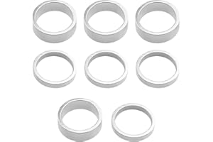 EMSea Lot de 8 entretoises de rechange pour tube de direction - Accessoires de vélo compatibles avec fourche de 25,4 mm pour VTT / BMX (4 pièces 5 mm et 4 pièces de 10 mm)