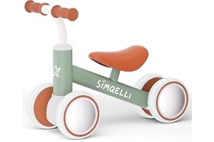 SIMQELLI Draisienne Bebe 1 an, 4 Roues Vélo sans Pédales pour Enfant 12-24 Mois, Premier vélo d'équilibre pour Garçon Fille, Cadeau Anniversaire Noel (Vert)