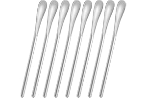 LUVTREE Cuillère à Café en Acier Inoxydable, Longueur 12,8 cm/5 pouces.Argent, 8 pièces. Passe au lave-vaisselle