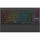 Rampage BERU Siyah 2.4G + BT Wireless RGB RED SWITCH Mekanik Gaming Oyuncu Klavye Slim Low Profile TKL