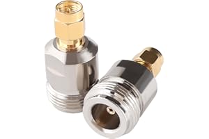 KUOQIY 2 PCS Copper N-Type to SMA Adapter, N Female to SMA Male Coax Connectors, for WiFi Antenna Broadcast Radio