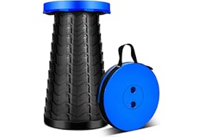 UNIKS Sgabello Telescopico Portatile, Sedia Estensibile Pieghevole, Leggera e Robusta,Sgabello Retrattile Adatta per Viaggi, Feste, Pesca, Interni（Blu,Carico Massimo: 396LB/180KG