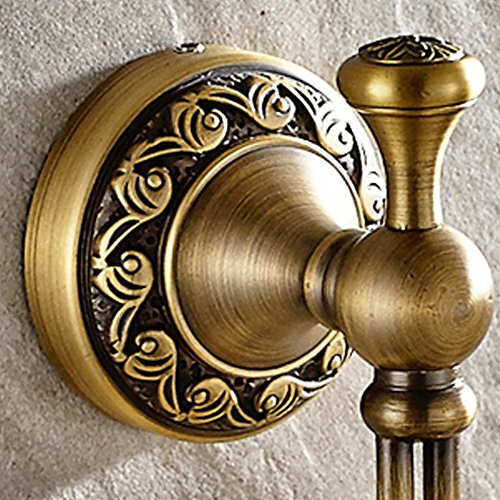 Weare Home Retro Solide Kupfer Doppelt Handtuchhaken Handtuchhalter Handtuchstangen, Minimal Klassic mit Einschnitt Bronze Beschichtung Wandmontage Haltbar Badzubehör Badaccessoires Dekor für Küche - 6
