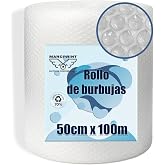 MARCPRINT Bubble Roll Packaging 50 cm Width x 100 m Length &ndash; Paper Bubbles Packaging Perfect for Moving, Shipping &ndash; Transpare