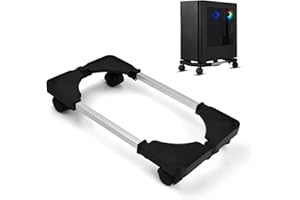 Wisebom Mobilny stojak na procesor, stojak na komputer z 2 kółkami blokującymi i 2 kółkami skrętnymi, uchwyt na obudowę komputera, wysuwany, rama główna, regał magazynowy