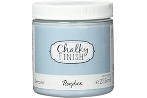 RAYHER HOBBY 38868566 Chalky Finish auf Wasser-Basis, Kreide-Farbe für Shabby-Chic-, Vintage- und Landhaus-Stil-Looks, 236 ml (1er Pack) blaugrau