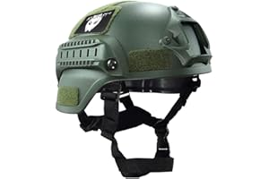 ATAIRSOFT Mich 2000 Combat de Casque de Protecteur avec côté Rail & NVG Montage OD Vert pour Airsoft Tactique Paintball Militaire Chasse