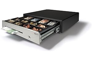 Safescan HD-4141S Tiroir-caisse usage intensif qui stocke votre argent en toute sécurité - Tiroir avec 4 emplacements billets et 8 emplacements pièces - Connexion RJ-12 - Tiroir de 41 x 41.5 x 11.5 cm