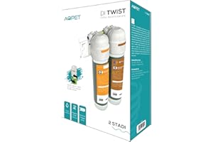 AQPET Sistema de desionización desionizante de ósmosis inversa DITWIST 2 etapas Nuevo Sistema de liberación rápida con Resina desionizante para acuarios, Blanco