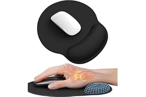 AILRINNI Tapis de Souris Ergonomique - Tapis de Souris Gamer avec Repose Poignet en Gel, Confort avec Gaming Mouse Pad pour Ordinateur et Ordinateur Portable - Noir
