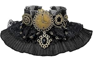Aabellay Gothic Black Lace Necklace Steampunk Vampire Choker Punk Victorian Costume Party Retro Vintage Wedding Party Prom Festival Halloween Jewelry for Women Girls - Y614