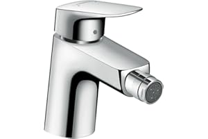 hansgrohe Logis - Rubinetto per bidet con scarico a tirante, Miscelatore monocomando per bidet con altezza bocca 70 mm, cromo, 71204000