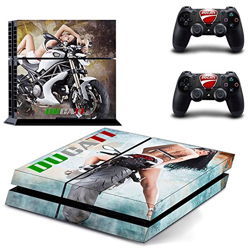 Preisvergleich Produktbild Playstation 4 + 2 Controller Aufkleber Schutzfolie Set - Ducati