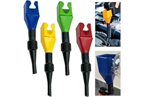 NAVESO Entonnoirs de Drainage Flexibles, 5 Pcs Entonnoir Plastique Flexible, Entonnoir Souple Tuyau, Entonnoir Pliable Carburant, Entonnoir Universel avec Fermoir, Entonnoir Huile pour Moto Voiture