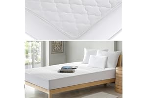 CANDIDO PENALBA, SOCIEDAD LIMITADA CandidoPenalba Cubrecolchon Relleno Suave. Protector Tacto Seda. Funda Colchon Transpirable. Cubre Colchon Acolchado Reversible. Cama 135 cm. España. Oekotex. 135x190/200 cm