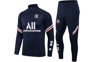 Cololuck Paris Fußball Trainingsanzug, Herren-Trikots Football Club Herren-Langarm-Sportbekleidung, Lauf-Trainingsanzug Atmungsaktives Sporttraining Fitness-Trainingsanzug Jogginghose Jogginganzug