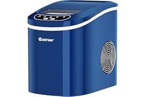 GOPLUS Machine à Glaçons, 13 kg en 24 h, 2 Tailles de Glaçons Automatique Électrique Compact Portable 2,2 L, 9 Glaçons par 6-13 Min, 24 x 36 x 33 cm (Bleu)