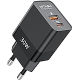 USB C Charger 30W,NITASA PD&QC 3.0 2 Port Charger Power Adapter Charger,USB-C Power Adapter Fast Charger für iPhone 14/13/15 