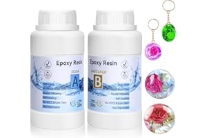SHIIYYU 500ml/18oz Epoxy Resin Kit-Crystal Clear Resins and Hardener Kit, Bubble Free Casting Coating for River Table Tops, Art Casting Resin, Jewelry Projects, DIY Crafts,1:1 Mixing Ratio (500, Grams)