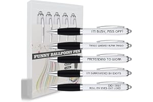 POPMANKO Funny Pens, 5 Pack Rude Novelty Ballpoint Pens Gifts for Work Colleague, Funny Work Sucks Pen Set for Adults Women Men Colleague, Office Colleague Birthday or Leaving Funky Stationery Quirky Gifts