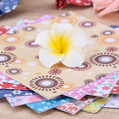 eBoot 72 Blatt Origami-Papier 15 x 15 cm im 12 Unterschiedliche Farben und Muster - 4