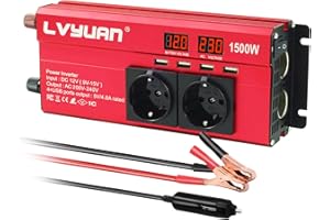 LVYUAN Spannungswandler 12V 230V 1500W Wechselrichter RED